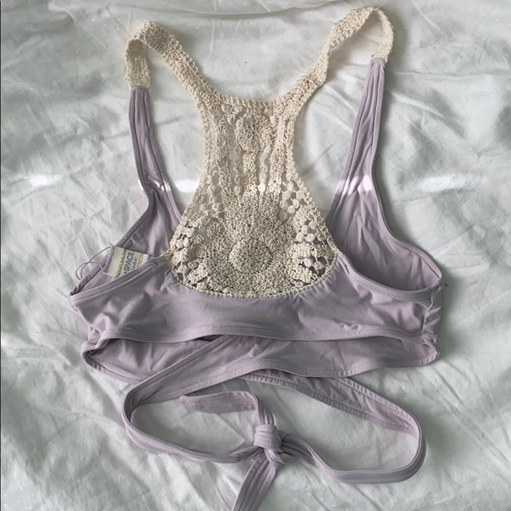 l*space crochet wrap bikini top in lilac